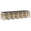 vidaXL Ensemble &agrave; manger de jardin et coussins 13 pcs beige