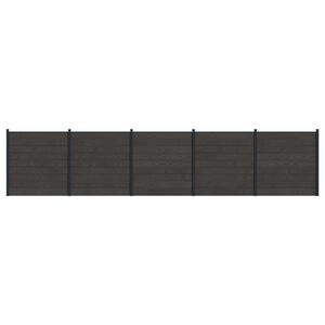 vidaXL Ensemble de Cl&ocirc;ture 5 pcs 872 x 186 cm WPC et Aluminium Noir