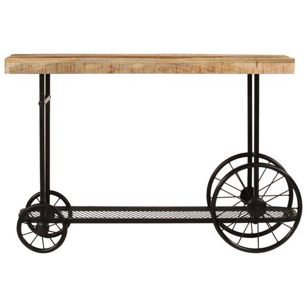 vidaXL Table console 112x36x76 cm bois massif de manguier et fer