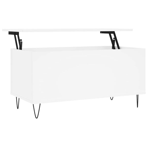 vidaXL Table basse Blanc 90x44,5x45 cm Bois d'ing&eacute;nierie