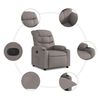 vidaXL Fauteuil inclinable Taupe Tissu