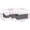 vidaXL Salon de jardin avec coussins 13 pcs noir r&eacute;sine tress&eacute;e