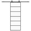 vidaXL Porte coulissante kit de quincaillerie noir 76x205 cm verre ESG