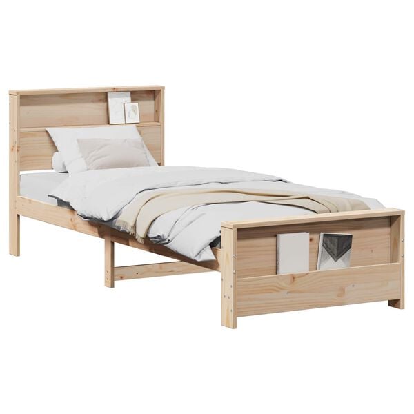 vidaXL Cadre de lit Marron 90 x 190 cm Bois d'ing&eacute;nierie