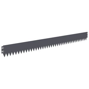 vidaXL Bordure de Pelouse 10 pcs 103 x 10 cm Acier Anthracite