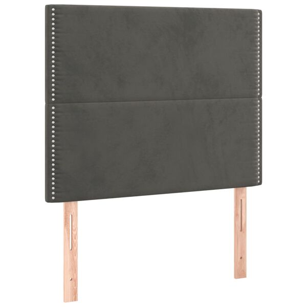vidaXL T&ecirc;te de lit Gris fonc&eacute; 90x5x118/128 cm Velours