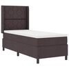 vidaXL Lit &agrave; ressorts avec matelas Marron fonc&eacute; 80 x 200 cm tissu