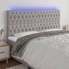 vidaXL T&ecirc;te de lit &agrave; LED Gris clair 200x7x118/128 cm Tissu