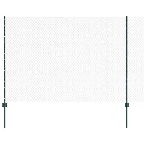 vidaXL Cl&ocirc;ture avec poteau Vert 1,6 x 50 m Acier et PVC