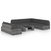 vidaXL Salon de jardin 8 pcs avec coussins Gris R&eacute;sine tress&eacute;e