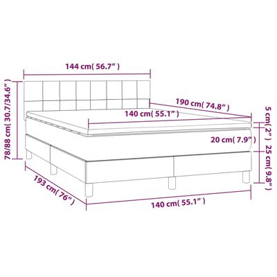 vidaXL Sommier à lattes de lit et matelas Bleu foncé 140x190cm Velours