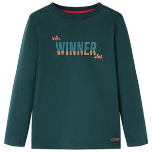 vidaXL T-shirt pour enfants &agrave; manches longues vert fonc&eacute; 104