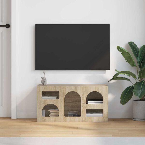 vidaXL Meuble TV Ch&ecirc;ne Sonoma 80 x 35 x 40 cm Bois d'ing&eacute;nierie