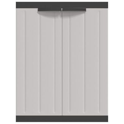 vidaXL Armoire de rangement d'extérieur gris et noir 65x37x85 cm PP