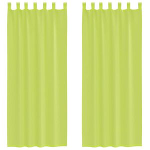 vidaXL Rideaux en voile avec passants 2 pcs vert pomme