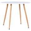 vidaXL Table &agrave; manger Blanc et ch&ecirc;ne 90x73,5 cm MDF