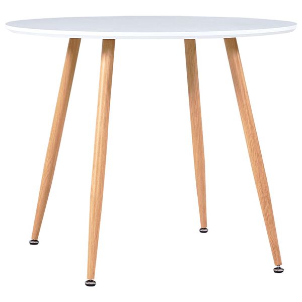 vidaXL Table &agrave; manger Blanc et ch&ecirc;ne 90x73,5 cm MDF