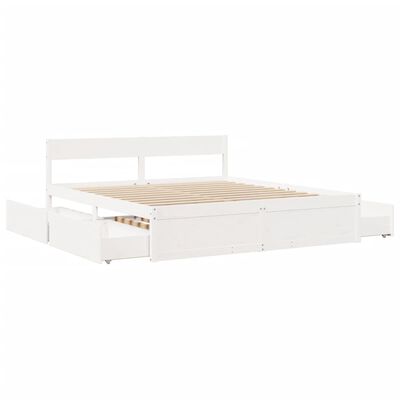 vidaXL Cadre de lit sans matelas blanc 180x200 cm bois massif de pin