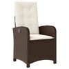 vidaXL Ensemble de bistro 3 pcs avec coussins marron r&eacute;sine tress&eacute;e