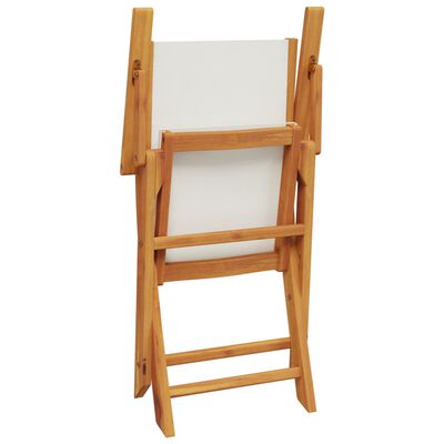 vidaXL Ensemble de bistro 3 pcs blanc crème tissu et bois massif