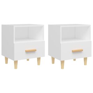 vidaXL Tables de chevet 2 pcs Blanc 40x35x47 cm