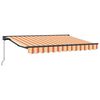 vidaXL Auvent r&eacute;tractable manuel Jaune, Orange et Blanc 3,5 x 2 m
