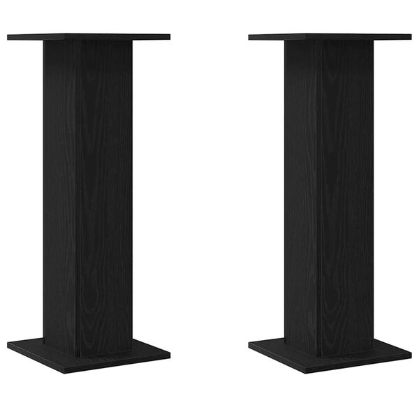 vidaXL Support de Plante 2 pcs Ch&ecirc;ne noir 30 x 30 x 80 cm