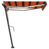 vidaXL Auvent manuel r&eacute;tractable avec LED 350x250 cm Orange et marron