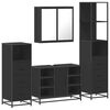 vidaXL Ensemble de meubles salle de bain 4 pcs noir bois d'ing&eacute;nierie