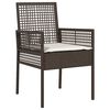 vidaXL Ensemble de salle &agrave; manger pour jardin 5 pcs Marron polyrotin