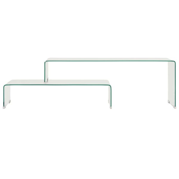 vidaXL Ensemble de table basse 2 pcs 90x30x20/110x30x40cm Verre tremp&eacute;