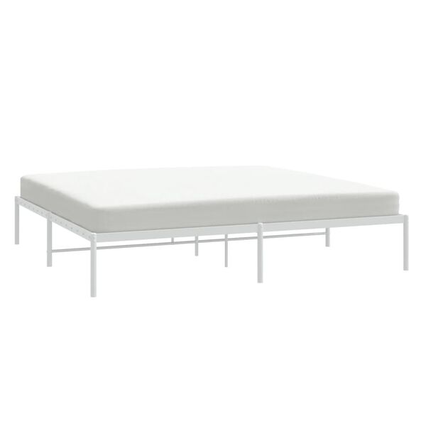 vidaXL Cadre de lit m&eacute;tal sans matelas blanc 193x203 cm