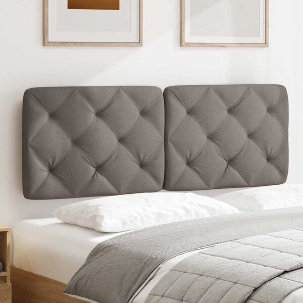 vidaXL Coussin de t&ecirc;te de lit taupe 120 cm tissu