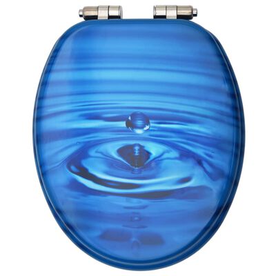 vidaXL Siège WC avec couvercle à fermeture en douceur MDF Bleu