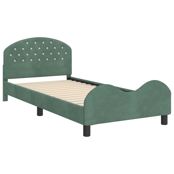vidaXL Cadre de lit pour enfants avec t&ecirc;te de lit Vert Mer 80 x 200 cm