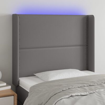 vidaXL Tête de lit à LED Gris 103x16x118/128 cm Similicuir