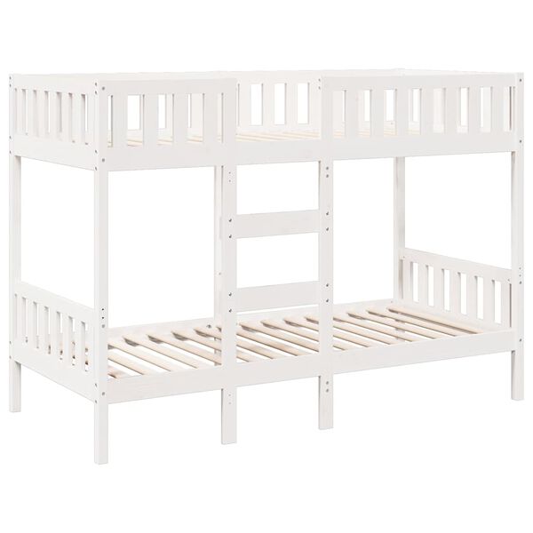 vidaXL Lit superpos&eacute; Blanc 75x190 cm Bois de pin massif