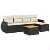 vidaXL Salon de jardin 6 pcs avec coussins noir r&eacute;sine tress&eacute;e