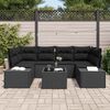 vidaXL Ensemble de canapé de jardin avec coussin 8 pcs Noir polyrotin