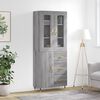 vidaXL Buffet haut Sonoma gris 69,5x34x180 cm Bois d'ing&eacute;nierie