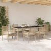 vidaXL Ensemble de salle &agrave; manger pour jardin 7 pcs Beige polyrotin