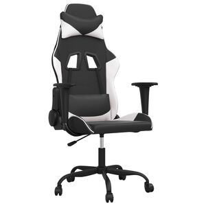 vidaXL Chaise de jeu Noir et blanc Similicuir