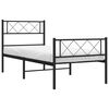 vidaXL Cadre de lit m&eacute;tal sans matelas avec pied de lit noir 75x190 cm