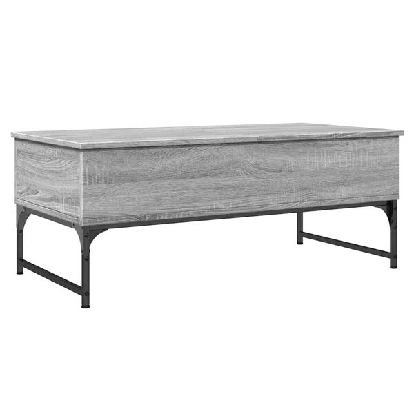 vidaXL Table basse sonoma gris 100x50x40 cm bois d'ing&eacute;nierie et m&eacute;tal