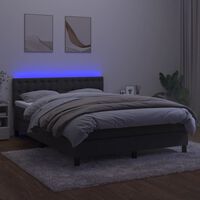 vidaXL Sommier à lattes de lit avec matelas LED Gris foncé 140x190 cm