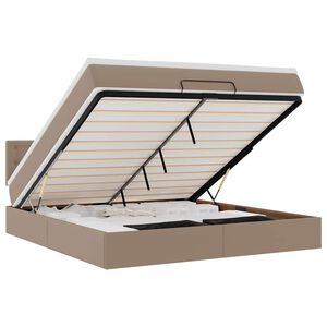 VidaXL Cadre de lit ottoman et matelas cappuccino 160x200cm similicuir