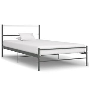vidaXL Cadre de lit sans matelas gris m&eacute;tal 90x200 cm