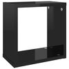 vidaXL &Eacute;tag&egrave;res cube murales 4 pcs noir brillant 26x15x26 cm