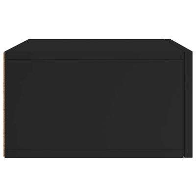 vidaXL Table de chevet murale noir 35x35x20 cm