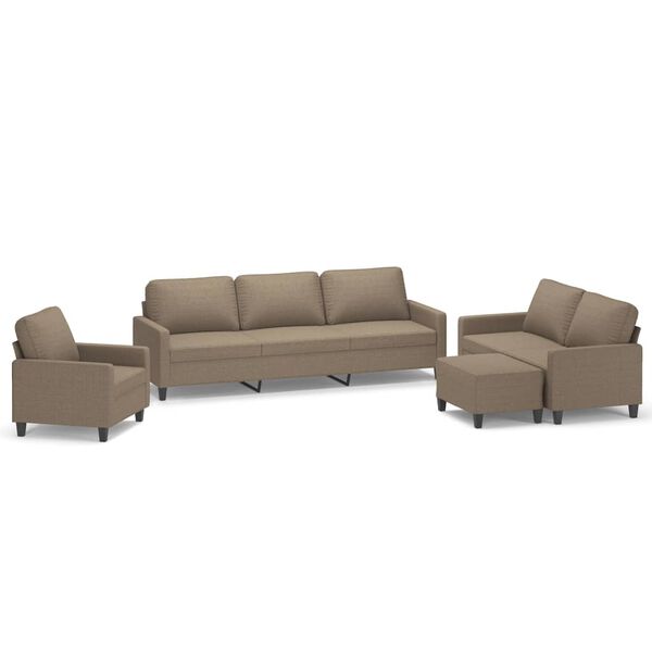 vidaXL Ensemble de canap&eacute;s 4 pcs avec coussins Taupe Tissu